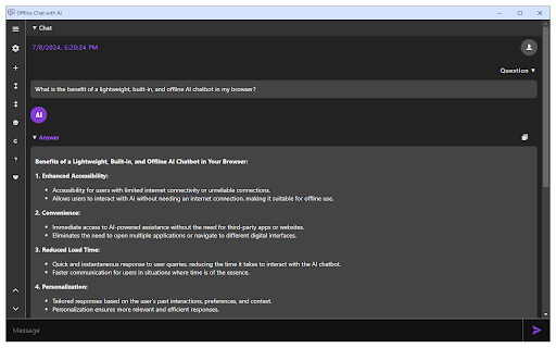 Offline Chat with AI from Chrome web store to be run with OffiDocs Chromium online Offline Chat with AI from Chrome web store to be run with OffiDocs Chromium online