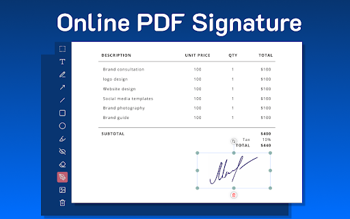 Online PDF Signature from Chrome web store to be run with OffiDocs Chromium online Online PDF Signature from Chrome web store to be run with OffiDocs Chromium online