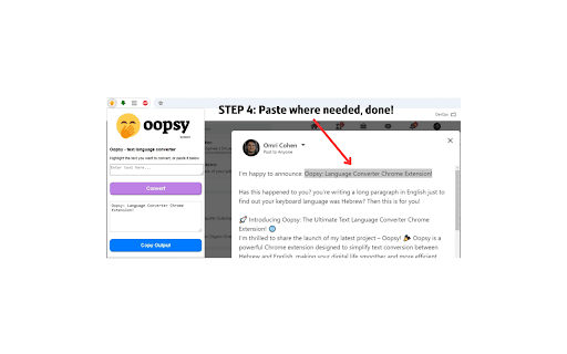Oopsy text language converter from Chrome web store to be run with OffiDocs Chromium online Oopsy text language converter from Chrome web store to be run with OffiDocs Chromium online