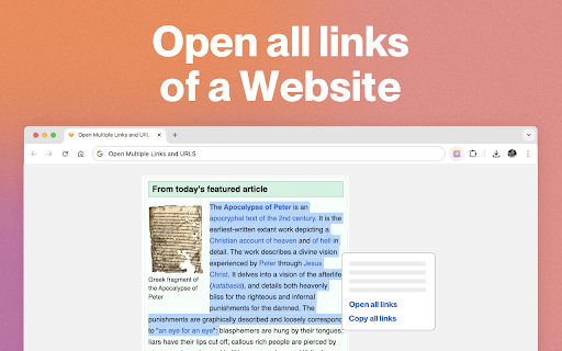 Open Multiple Links and URLs from Chrome web store to be run with OffiDocs Chromium online Open Multiple Links and URLs from Chrome web store to be run with OffiDocs Chromium online