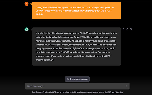 Orange ChatGPT Theme from Chrome web store to be run with OffiDocs Chromium online Orange ChatGPT Theme from Chrome web store to be run with OffiDocs Chromium online