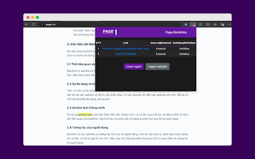 PAGE1 SEO Backlink Checker from Chrome web store to be run with OffiDocs Chromium online PAGE1 SEO Backlink Checker from Chrome web store to be run with OffiDocs Chromium online