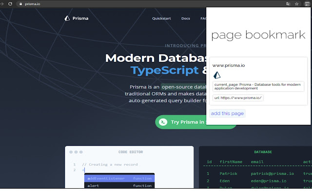 Page Bookmark from Chrome web store to be run with OffiDocs Chromium online Page Bookmark from Chrome web store to be run with OffiDocs Chromium online