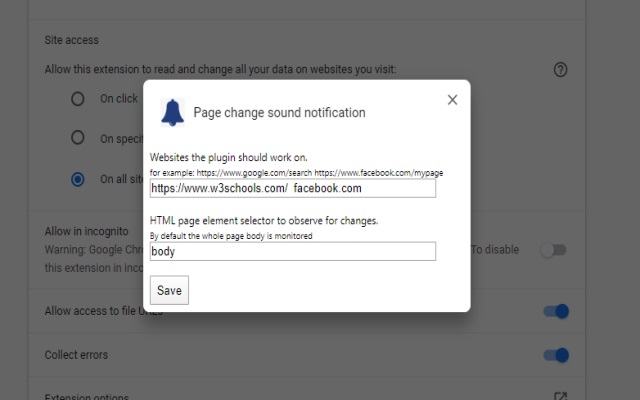 Page change monitor with a sound notification from Chrome web store to be run with OffiDocs Chromium online Page change monitor with a sound notification from Chrome web store to be run with OffiDocs Chromium online