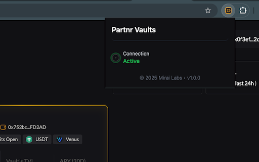 Partnr Vaults from Chrome web store to be run with OffiDocs Chromium online Partnr Vaults from Chrome web store to be run with OffiDocs Chromium online