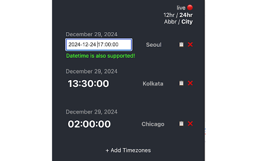 Paste n’ Convert Timezone from Chrome web store to be run with OffiDocs Chromium online Paste n’ Convert Timezone from Chrome web store to be run with OffiDocs Chromium online