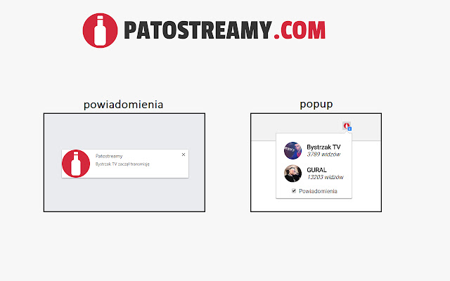 Patostreamy.com Notifier from Chrome web store to be run with OffiDocs Chromium online Patostreamy.com Notifier from Chrome web store to be run with OffiDocs Chromium online