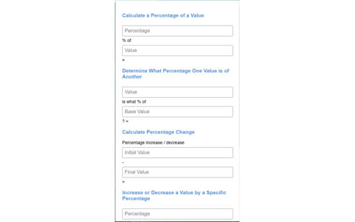 Percentage Calculator Extension from Chrome web store to be run with OffiDocs Chromium online Percentage Calculator Extension from Chrome web store to be run with OffiDocs Chromium online