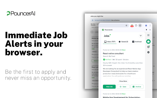 PouncerAI AI Proposal Tool For Upwork from Chrome web store to be run with OffiDocs Chromium online PouncerAI AI Proposal Tool For Upwork from Chrome web store to be run with OffiDocs Chromium online