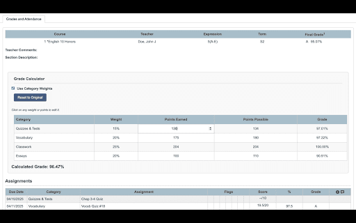 PowerSchool Grade Calculator from Chrome web store to be run with OffiDocs Chromium online PowerSchool Grade Calculator from Chrome web store to be run with OffiDocs Chromium online