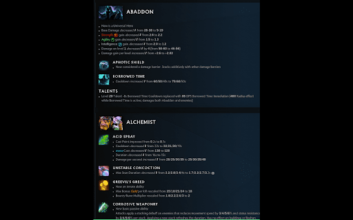 Pretty DOTA2 Patch Notes from Chrome web store to be run with OffiDocs Chromium online Pretty DOTA2 Patch Notes from Chrome web store to be run with OffiDocs Chromium online