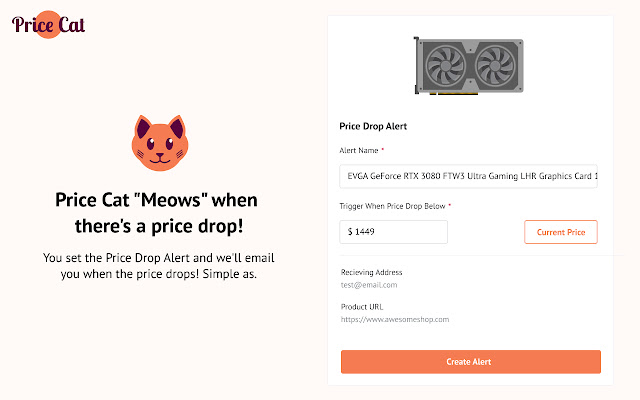 Price Cat Meows when theres a price drop! from Chrome web store to be run with OffiDocs Chromium online Price Cat Meows when theres a price drop! from Chrome web store to be run with OffiDocs Chromium online