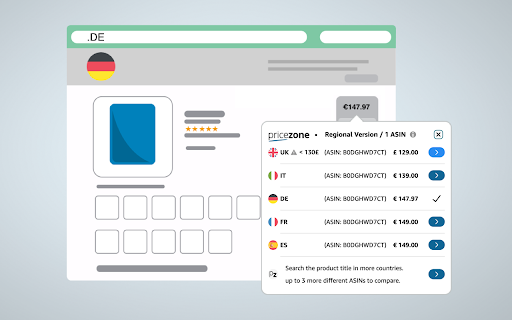 Price Zone: Sold by Amazon Products EU Price Comparison from Chrome web store to be run with OffiDocs Chromium online Price Zone: Sold by Amazon Products EU Price Comparison from Chrome web store to be run with OffiDocs Chromium online