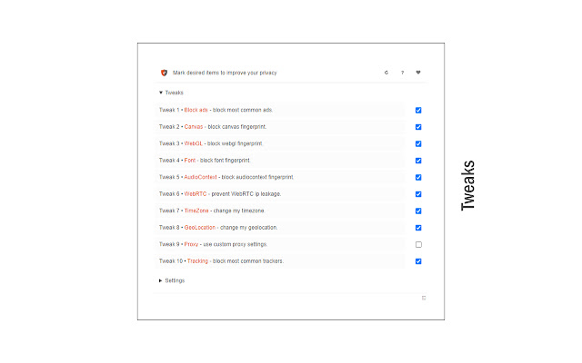 Privacy Tweaks from Chrome web store to be run with OffiDocs Chromium online Privacy Tweaks from Chrome web store to be run with OffiDocs Chromium online