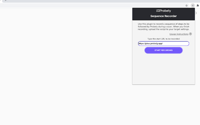Probely Recorder from Chrome web store to be run with OffiDocs Chromium online Probely Recorder from Chrome web store to be run with OffiDocs Chromium online