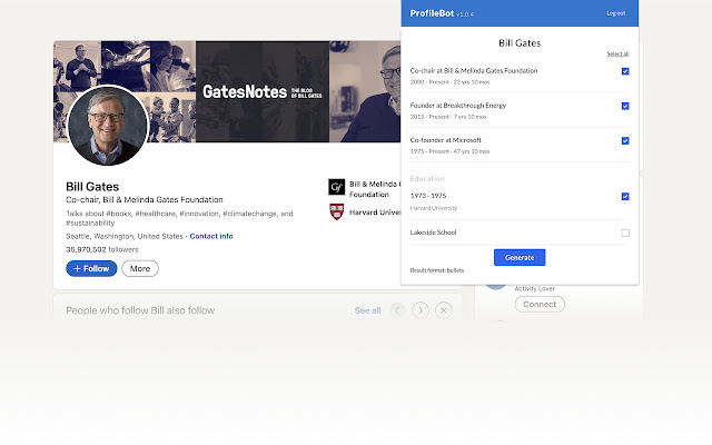 ProfileBot from Chrome web store to be run with OffiDocs Chromium online ProfileBot from Chrome web store to be run with OffiDocs Chromium online
