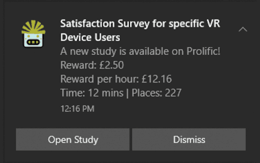 Prolific Studies Notifier from Chrome web store to be run with OffiDocs Chromium online Prolific Studies Notifier from Chrome web store to be run with OffiDocs Chromium online