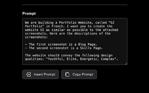 Prompt2MVP from Chrome web store to be run with OffiDocs Chromium online Prompt2MVP from Chrome web store to be run with OffiDocs Chromium online