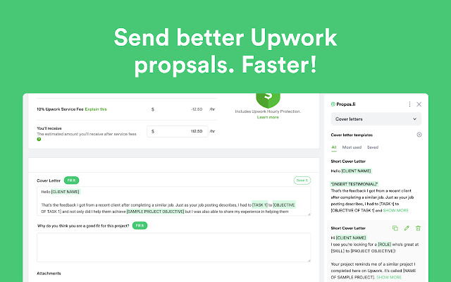 Propos.li Send Better Upwork Proposals Faster from Chrome web store to be run with OffiDocs Chromium online Propos.li Send Better Upwork Proposals Faster from Chrome web store to be run with OffiDocs Chromium online