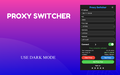 Proxy Switcher from Chrome web store to be run with OffiDocs Chromium online Proxy Switcher from Chrome web store to be run with OffiDocs Chromium online