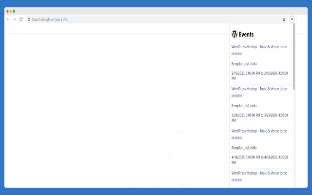 PS Upcoming WordPress Events from Chrome web store to be run with OffiDocs Chromium online PS Upcoming WordPress Events from Chrome web store to be run with OffiDocs Chromium online