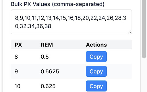 PX REM Converter from Chrome web store to be run with OffiDocs Chromium online PX REM Converter from Chrome web store to be run with OffiDocs Chromium online