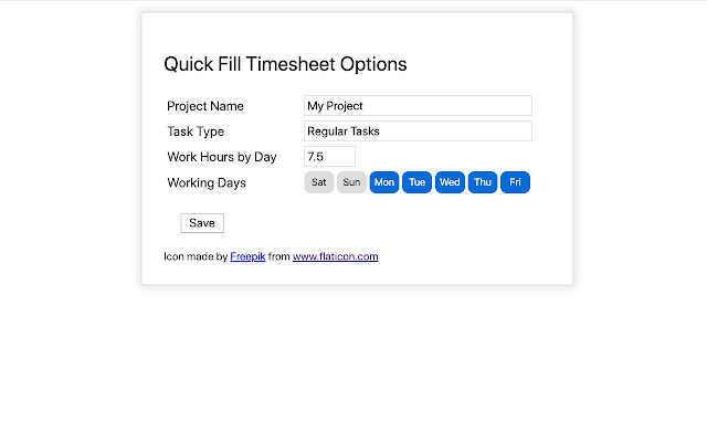 QuickFillTimesheet from Chrome web store to be run with OffiDocs Chromium online QuickFillTimesheet from Chrome web store to be run with OffiDocs Chromium online