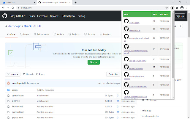 QuickGitHub from Chrome web store to be run with OffiDocs Chromium online QuickGitHub from Chrome web store to be run with OffiDocs Chromium online