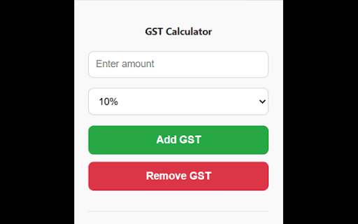 Quick GST Calculator from Chrome web store to be run with OffiDocs Chromium online Quick GST Calculator from Chrome web store to be run with OffiDocs Chromium online