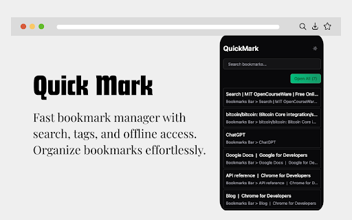 QuickMark from Chrome web store to be run with OffiDocs Chromium online QuickMark from Chrome web store to be run with OffiDocs Chromium online