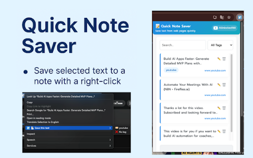 Quick Note Saver from Chrome web store to be run with OffiDocs Chromium online Quick Note Saver from Chrome web store to be run with OffiDocs Chromium online