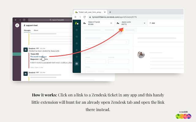 Quicktab for Zendesk by Tymeshift from Chrome web store to be run with OffiDocs Chromium online Quicktab for Zendesk by Tymeshift from Chrome web store to be run with OffiDocs Chromium online
