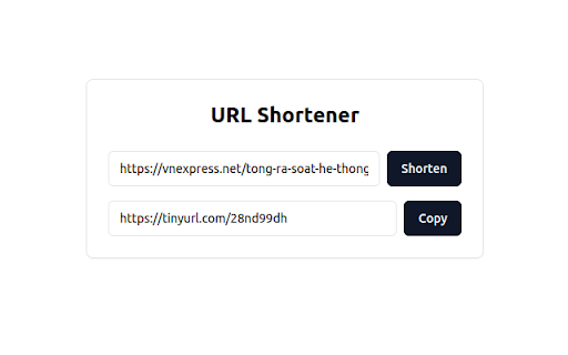 Quick URL Shortener from Chrome web store to be run with OffiDocs Chromium online Quick URL Shortener from Chrome web store to be run with OffiDocs Chromium online