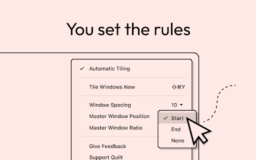 Quilt Tiling Window Manager from Chrome web store to be run with OffiDocs Chromium online Quilt Tiling Window Manager from Chrome web store to be run with OffiDocs Chromium online