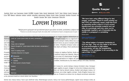 Quote Keeper from Chrome web store to be run with OffiDocs Chromium online Quote Keeper from Chrome web store to be run with OffiDocs Chromium online