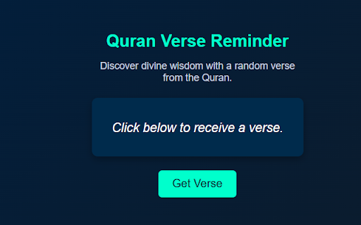 Quran Verse Recited from Chrome web store to be run with OffiDocs Chromium online Quran Verse Recited from Chrome web store to be run with OffiDocs Chromium online