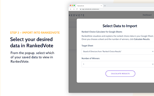 RankedVote for Google Sheets and CSVs from Chrome web store to be run with OffiDocs Chromium online RankedVote for Google Sheets and CSVs from Chrome web store to be run with OffiDocs Chromium online