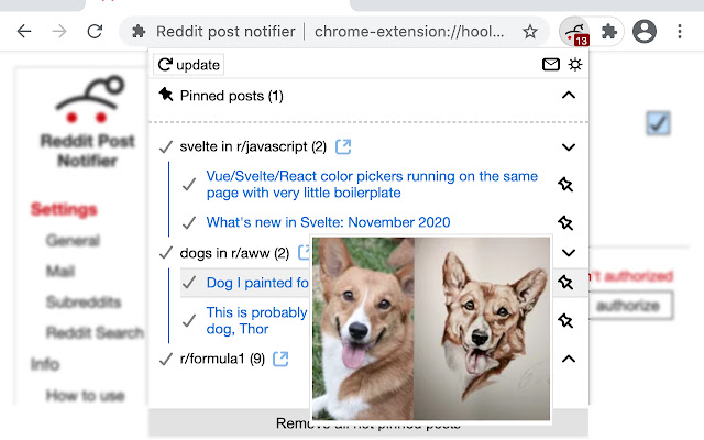 Reddit post notifier from Chrome web store to be run with OffiDocs Chromium online Reddit post notifier from Chrome web store to be run with OffiDocs Chromium online