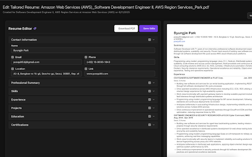 ReflexCV Tailor Your Resume to Any Job — In 1 Click. from Chrome web store to be run with OffiDocs Chromium online ReflexCV Tailor Your Resume to Any Job — In 1 Click. from Chrome web store to be run with OffiDocs Chromium online