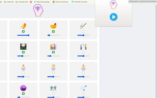 Relax Sounds : sounds for focus and relax from Chrome web store to be run with OffiDocs Chromium online Relax Sounds : sounds for focus and relax from Chrome web store to be run with OffiDocs Chromium online