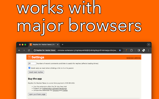 Replies for Hacker News from Chrome web store to be run with OffiDocs Chromium online Replies for Hacker News from Chrome web store to be run with OffiDocs Chromium online