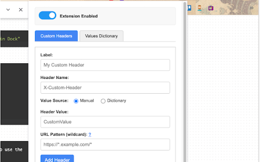 Request Add Headers from Chrome web store to be run with OffiDocs Chromium online Request Add Headers from Chrome web store to be run with OffiDocs Chromium online