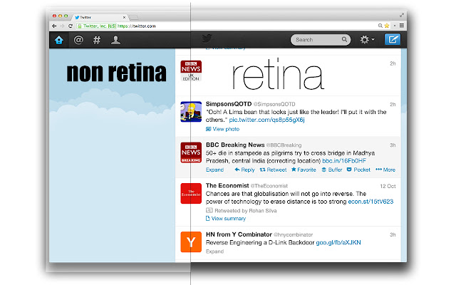 Retina Twitter from Chrome web store to be run with OffiDocs Chromium online Retina Twitter from Chrome web store to be run with OffiDocs Chromium online