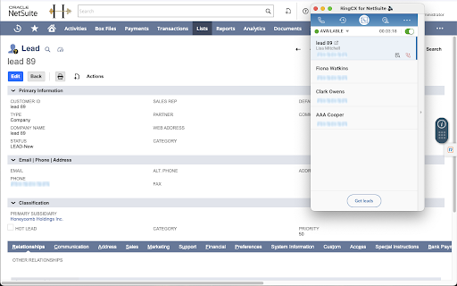 RingCentral RingCX for NetSuite from Chrome web store to be run with OffiDocs Chromium online RingCentral RingCX for NetSuite from Chrome web store to be run with OffiDocs Chromium online