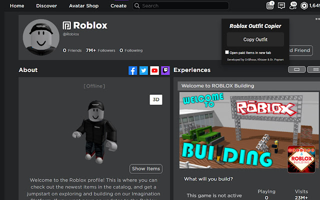 Roblox Outfit Copier from Chrome web store to be run with OffiDocs Chromium online Roblox Outfit Copier from Chrome web store to be run with OffiDocs Chromium online