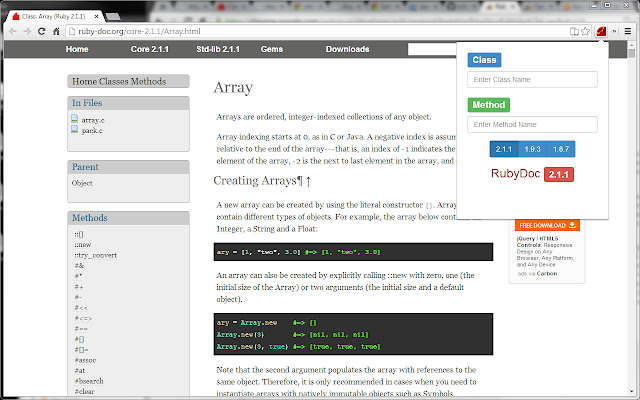 RubyDoc from Chrome web store to be run with OffiDocs Chromium online RubyDoc from Chrome web store to be run with OffiDocs Chromium online