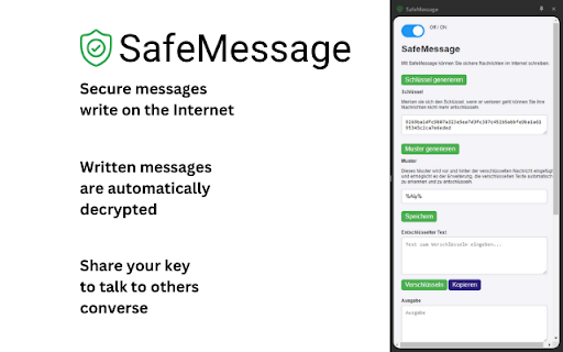 SafeMessage from Chrome web store to be run with OffiDocs Chromium online SafeMessage from Chrome web store to be run with OffiDocs Chromium online