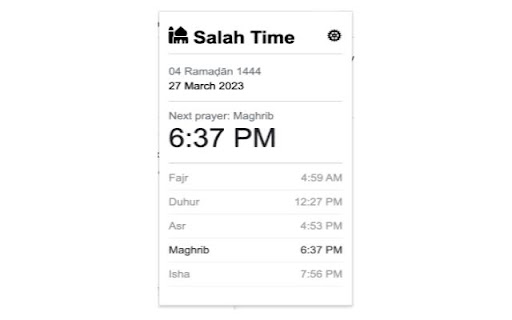 Salah Time from Chrome web store to be run with OffiDocs Chromium online Salah Time from Chrome web store to be run with OffiDocs Chromium online