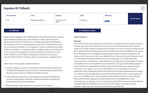 SAT® Question Bank Answer Hider from Chrome web store to be run with OffiDocs Chromium online SAT® Question Bank Answer Hider from Chrome web store to be run with OffiDocs Chromium online