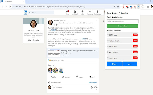 SaveIn: Save LinkedIn posts to custom collections from Chrome web store to be run with OffiDocs Chromium online SaveIn: Save LinkedIn posts to custom collections from Chrome web store to be run with OffiDocs Chromium online